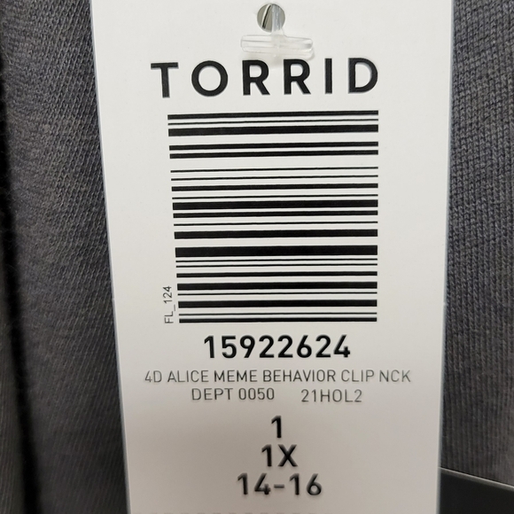 Torrid Disney Alice In Wonderland Best Behavior Tunic Top Gray 1X - Picture 7 of 8